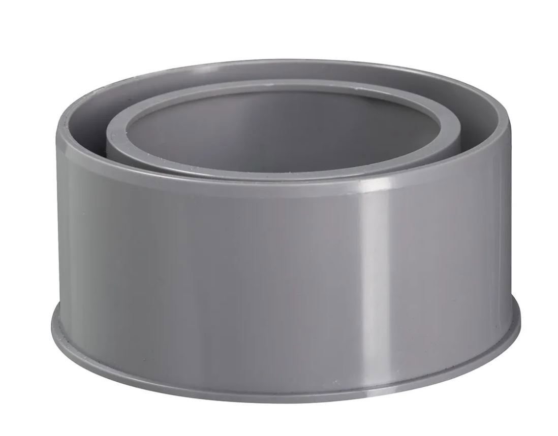 Verloopring Centrisch Pvc Grijs Rwa -  50X 100MM