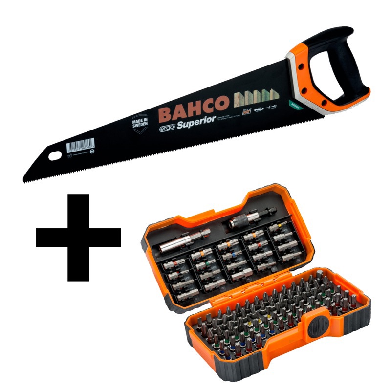 Actieset Handzaag + Bitset Bahco - 2600-22-59/S100BC