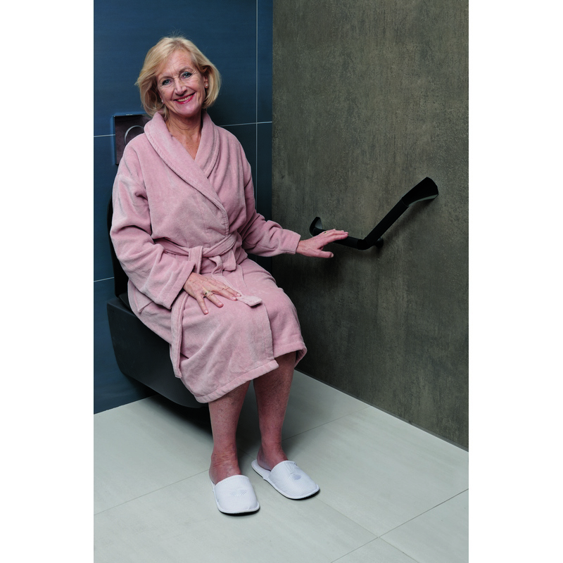 wandbeugel zwart/aluminium secucare-5