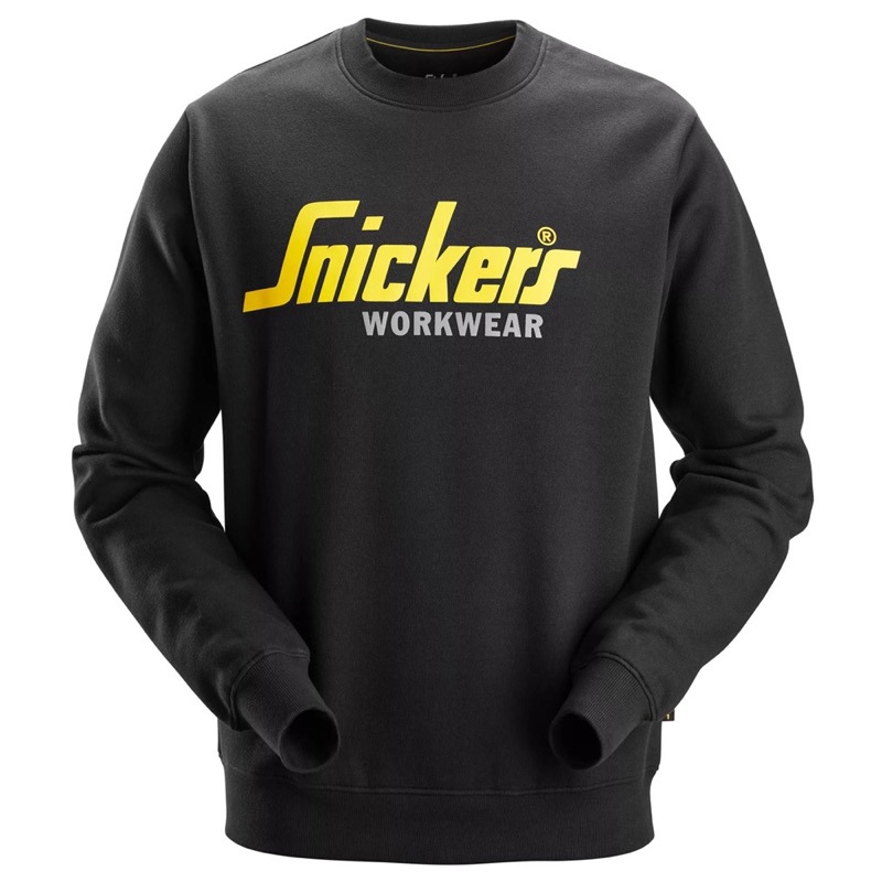 Sweatshirt Logo Snickers - 2898 ZWART L