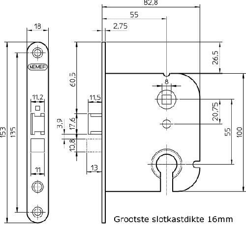 deurslot insteek d&n pc nemef-3