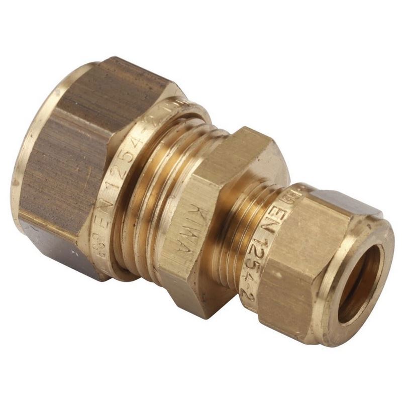 Knel Verloopkoppeling Messing - 15X10MM