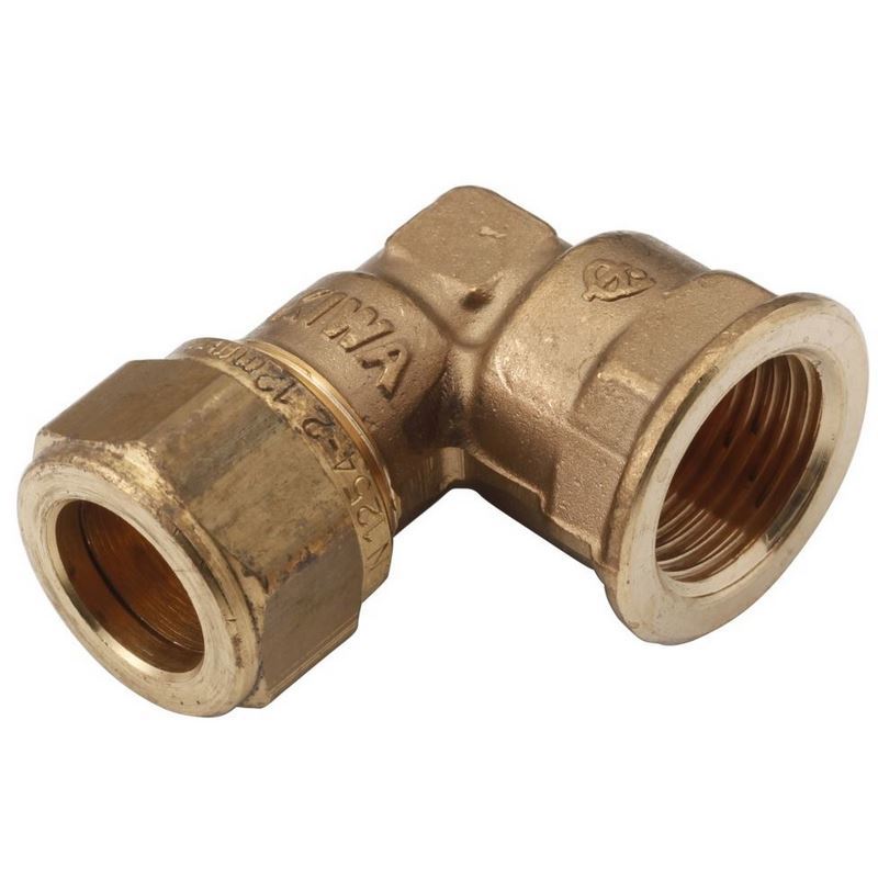 Knel Kniekoppeling Messing - 3/8'' BI X 12MM 90°