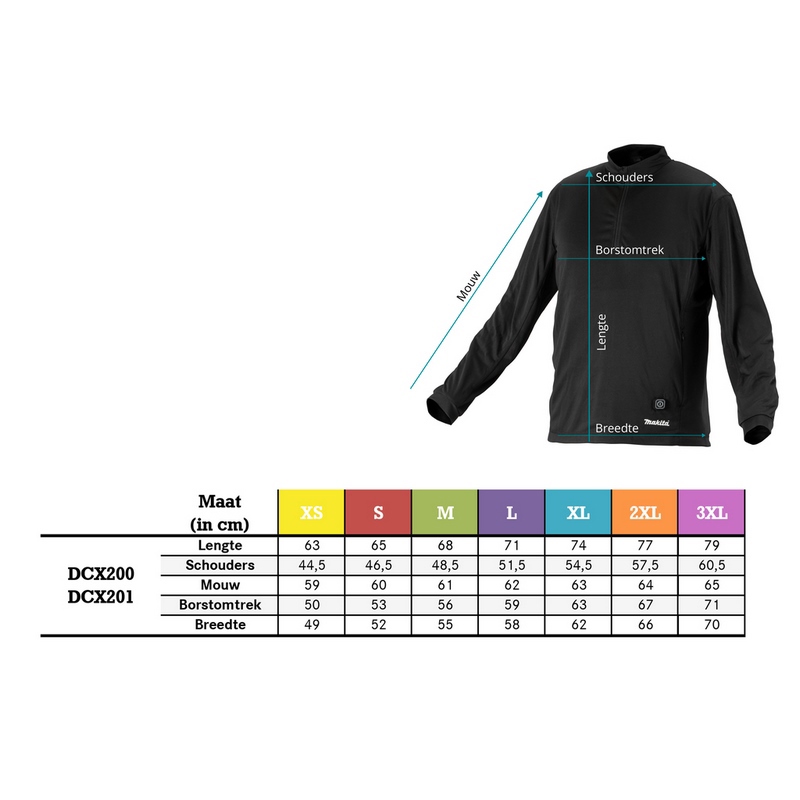 ondershirt verwarmd makita-8