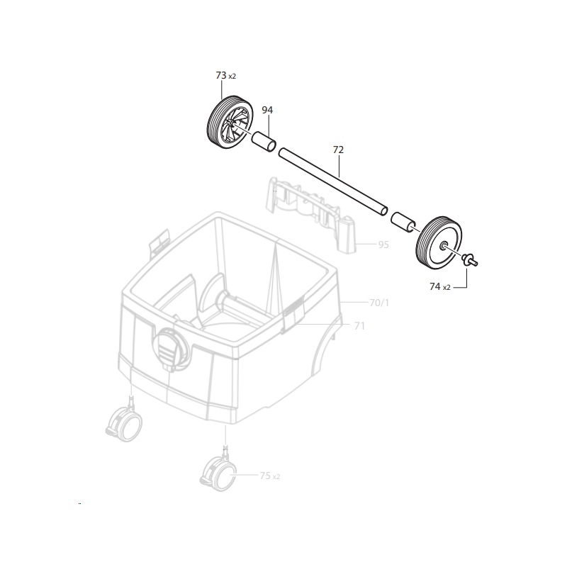 achterwielset voor ISC1425/1625 starmix