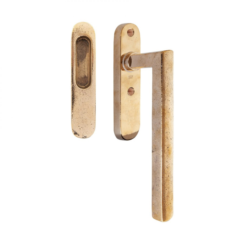 Hefschuifdeurbeslag Ruw Brons Gepolijst - PURE PSLD BLIND