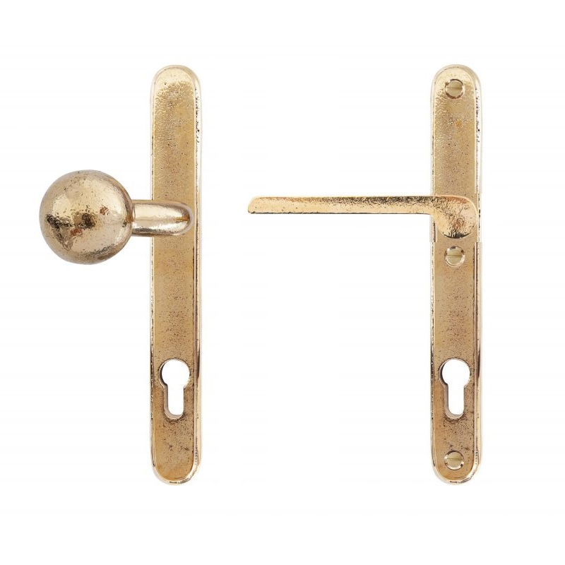 Voordeursmalgarnituur Ruw Bronsgepolijst - PURE TOP+PH1928 LW PC92MM