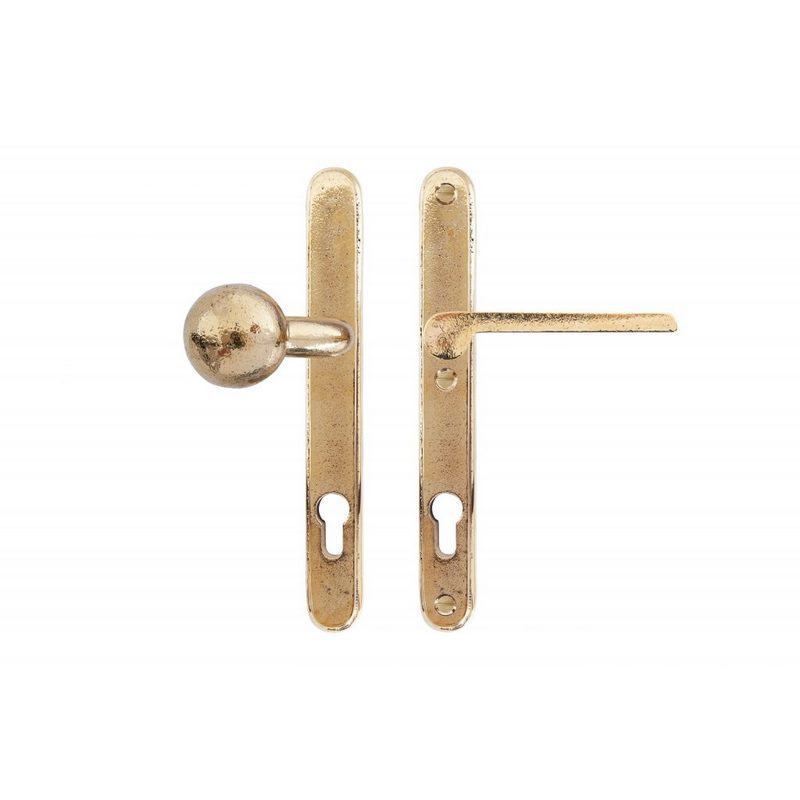 Voordeursmalgarnituur Ruw Bronsgepolijst - PURE TOP+PH1928 RW PC72MM