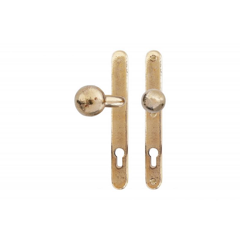 Voordeursmalgarnituur Ruw Bronsgepolijst - PURE TOP+PHR PC72MM