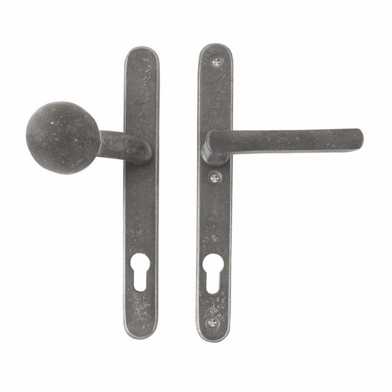 Voordeursmalgarnituur Ruw Metaal - PURE TOP+PH1920 PC92MM