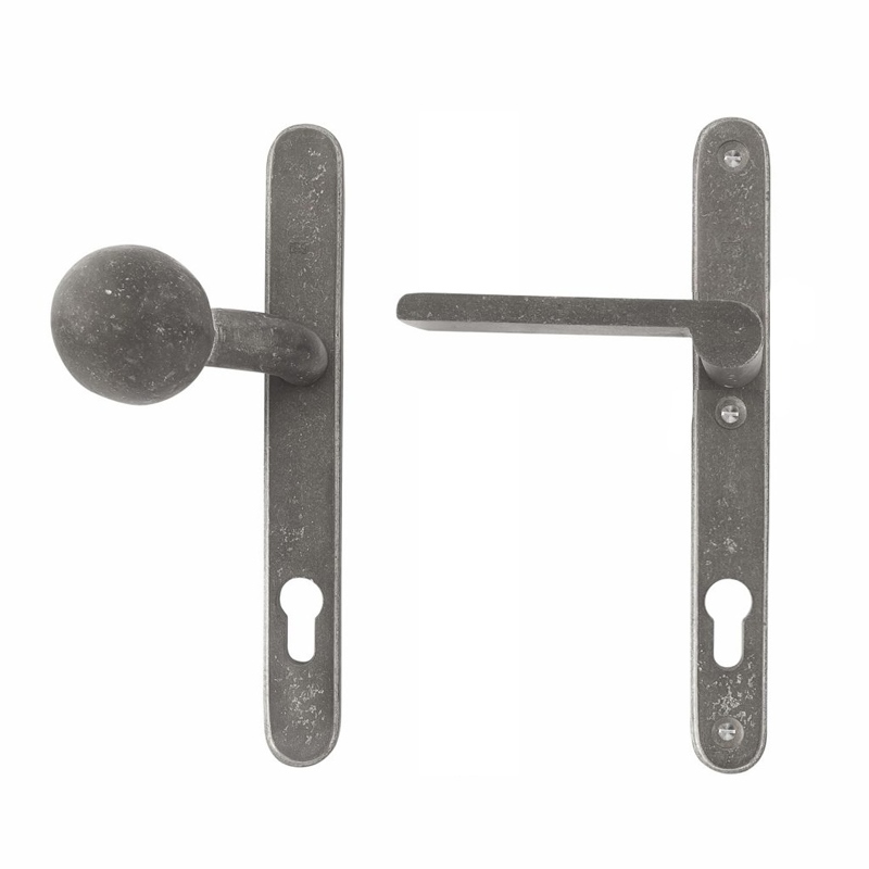 Voordeursmalgarnituur Ruw Metaal - PURE TOP+PH1928 LW PC72MM