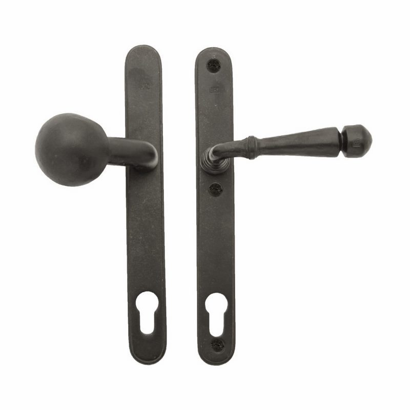 Voordeursmalgarnituur Veroud.IJzer Zwart - PURE TOP+PH1830 PC72MM