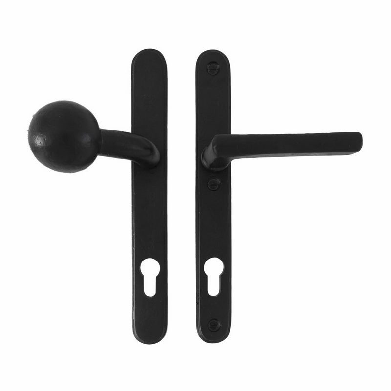 Voordeursmalgarnituur Veroud.IJzer Zwart - PURE TOP+PH1920 PC72MM