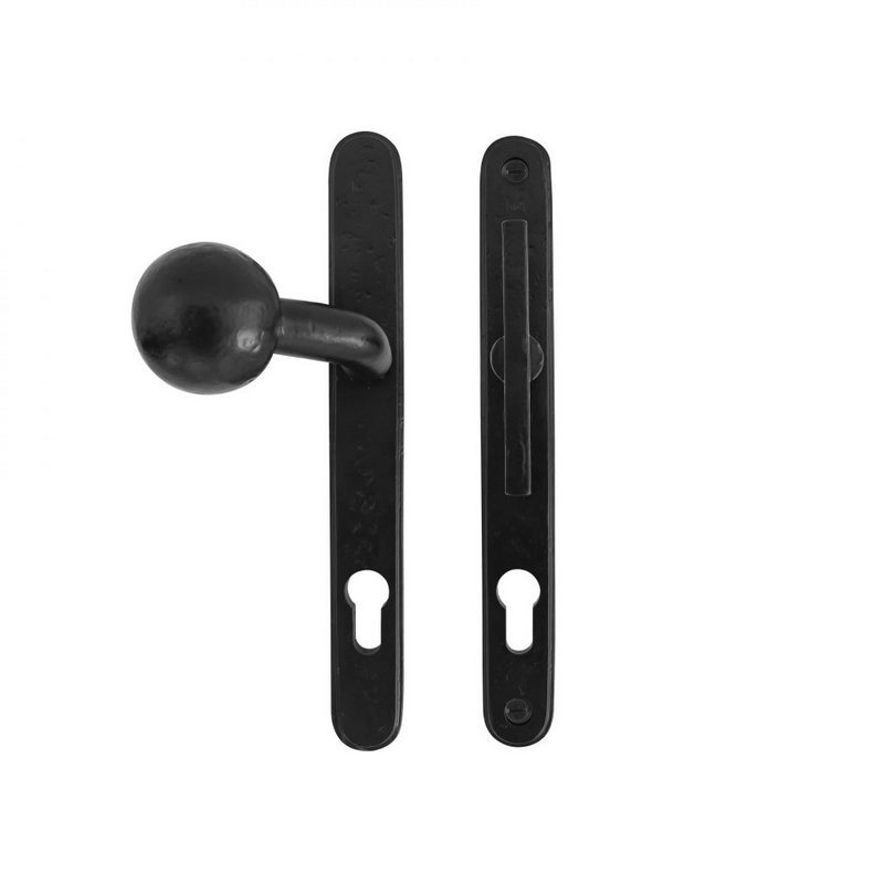 Voordeursmalgarnituur Veroud.IJzer Zwart - PURE TOP+PH2017''T'' PC92MM