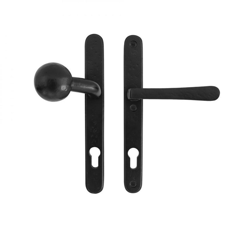 Voordeursmalgarnituur Veroud.IJzer Zwart - PURE TOP+PHXL PC92MM