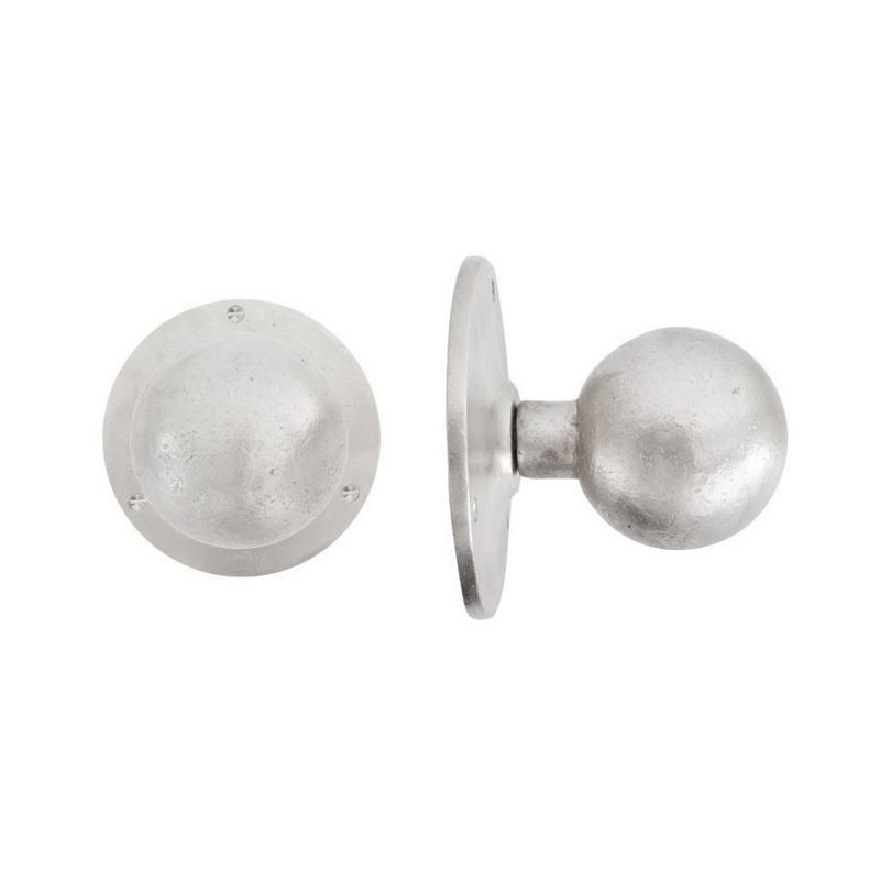 voordeurknop mat wit brons