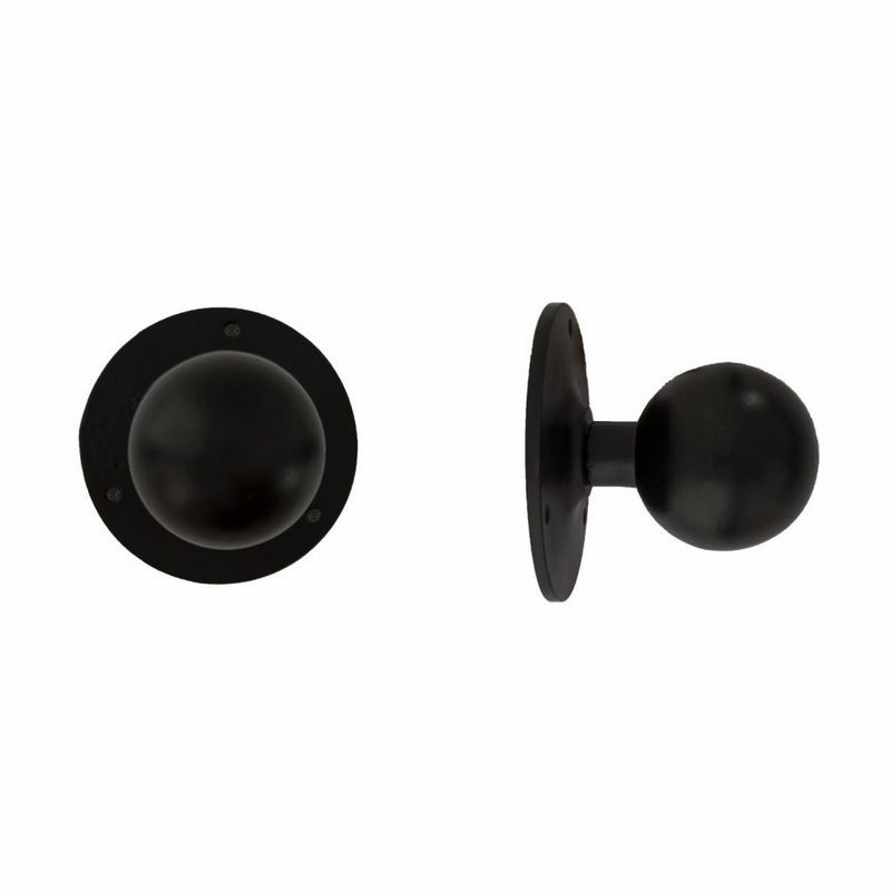 Voordeurknop Verouderd IJzer Zwart - PURE PT-70 Ø75MM