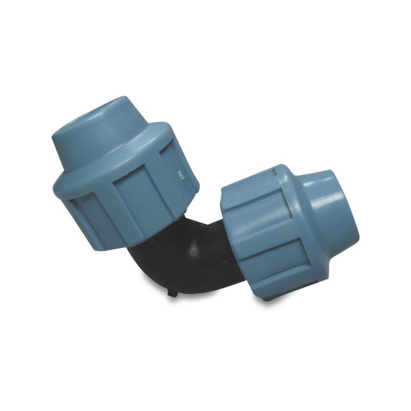 Kniekoppeling Tyleen Unidelta - 16X16MM ZWART/BLAUW