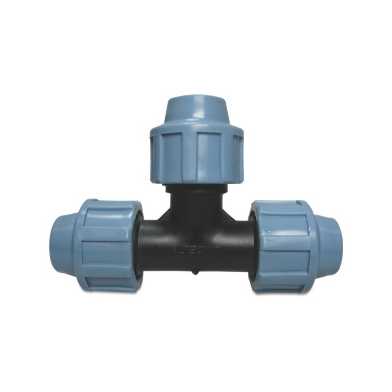 T-Koppeling Tyleen Unidelta - 20X20X20MM ZWART/BLAUW