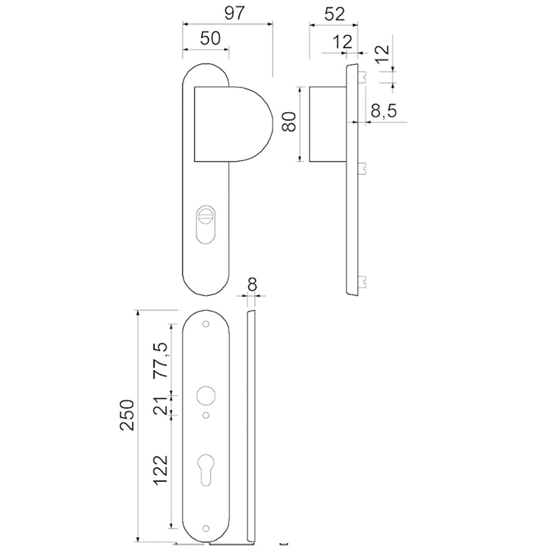 voordeurgarnituur f1 oxloc-9