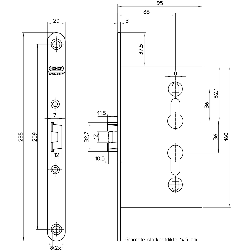 deurslot insteek d&n pc nemef-5