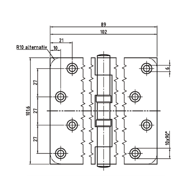kogellagerscharnier verzinkt bsw-3