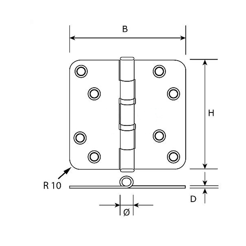 kogellagerscharnier rvs dx-4
