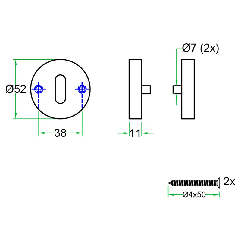 sleutelgatrozet rvs a2 oxloc-8