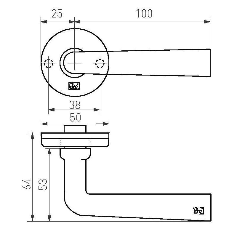deurkruk verouderd ijzer zwart-3