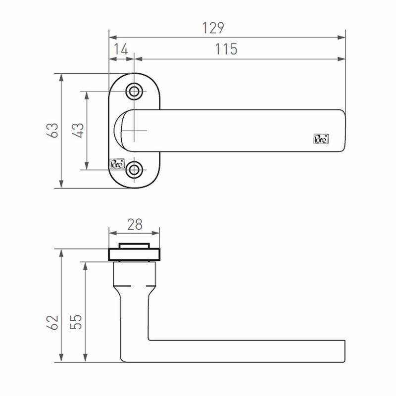 deurkruk verouderd ijzer zwart-3