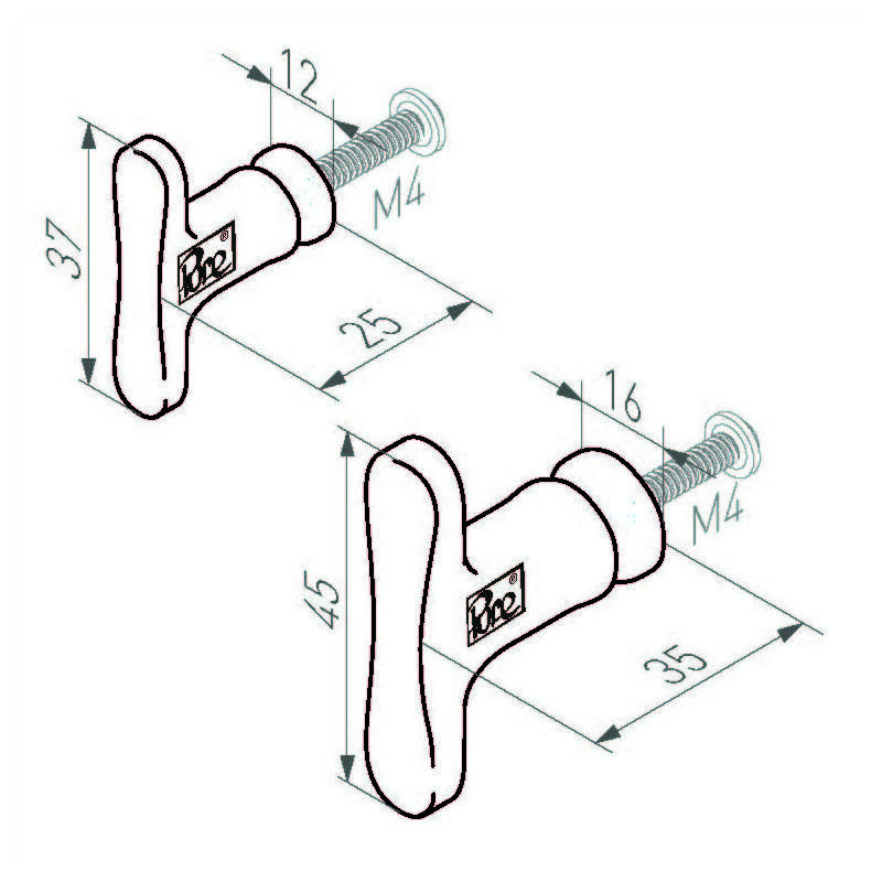 meubelknop verouderd ijzer zwart-3