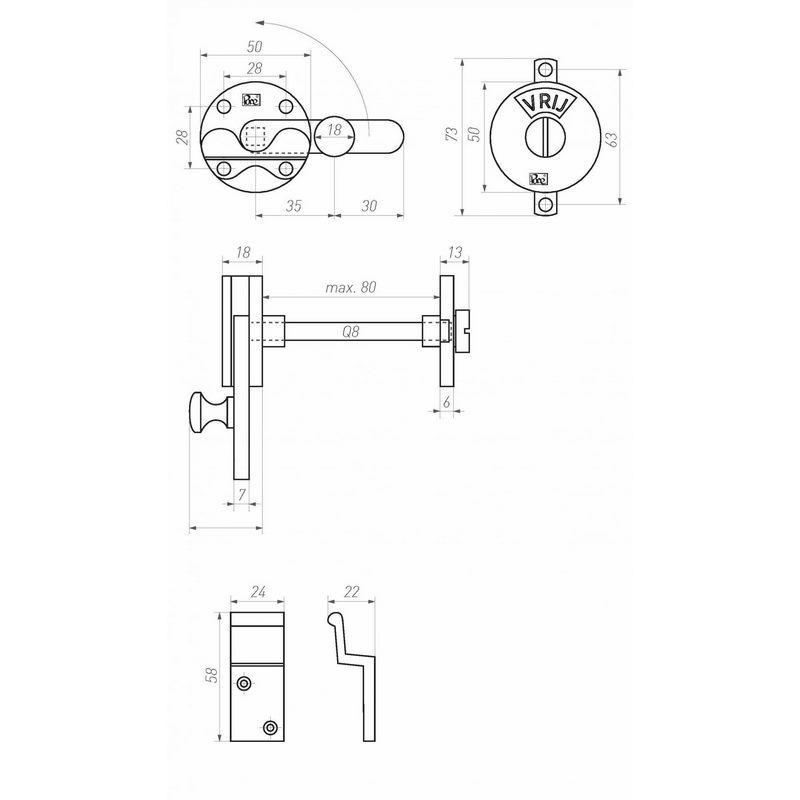 toiletoverslag ruw brons-3