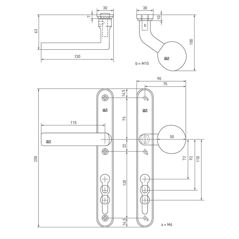 voordeursmalgarnituur ruw brons-3