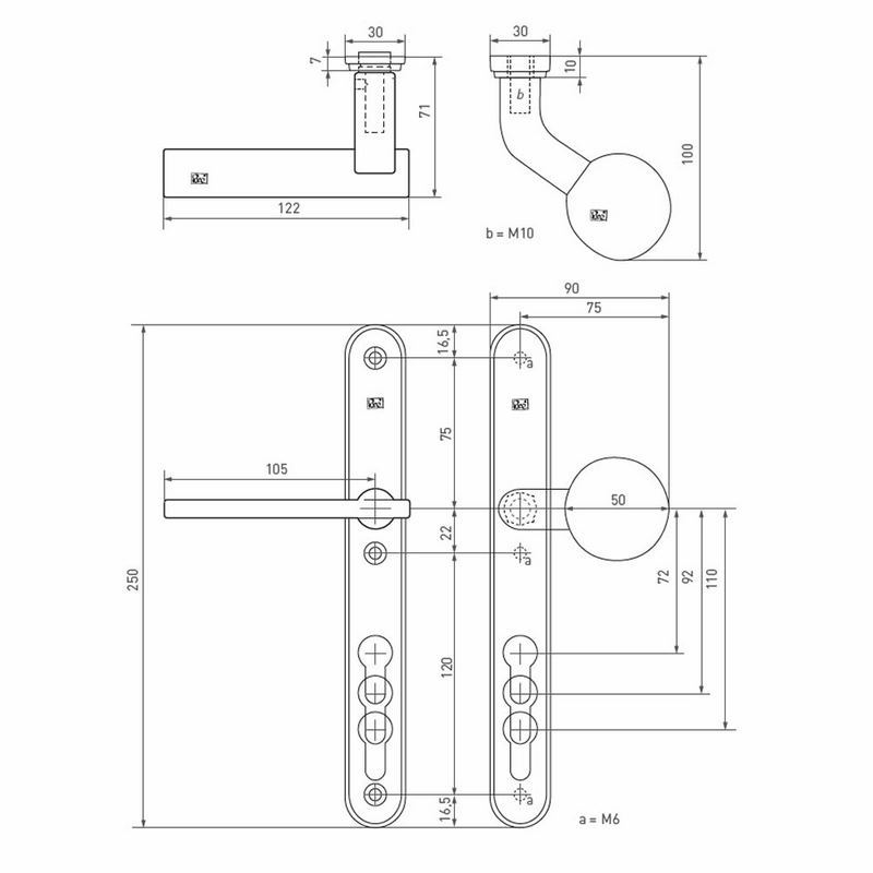 voordeursmalgarnituur mat wit brons-3