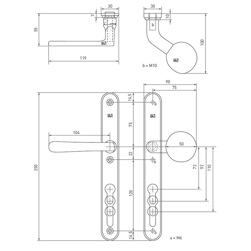 voordeursmalgarnituur ruw bronsgepolijst-3