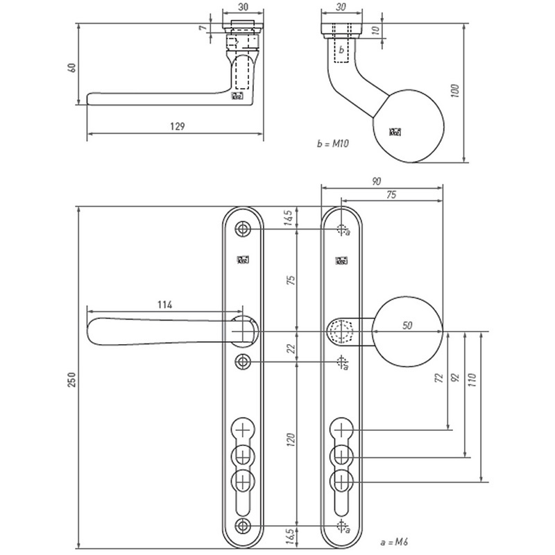 voordeursmalgarnituur ruw brons-3