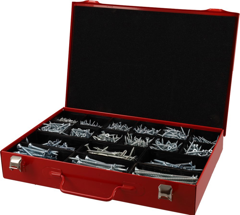 assortimentskoffer metaal rood kelfort-4