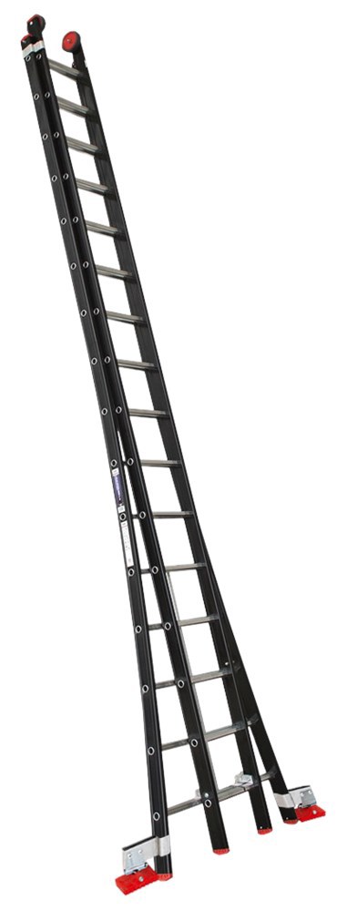 Reformladder Alu.Zwart Magnus Kelfort - 2X16 TREDEN /GEBOGEN BOOM