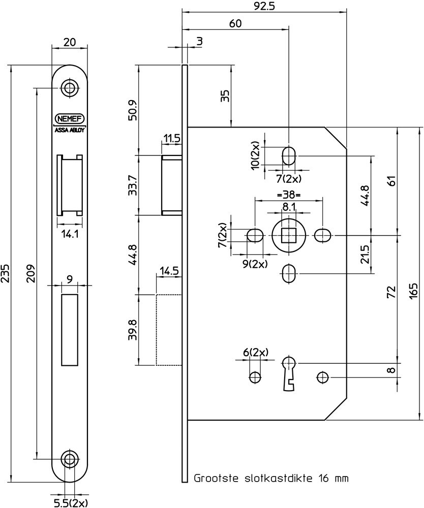 deurslot insteek d&n klavier nemef-3