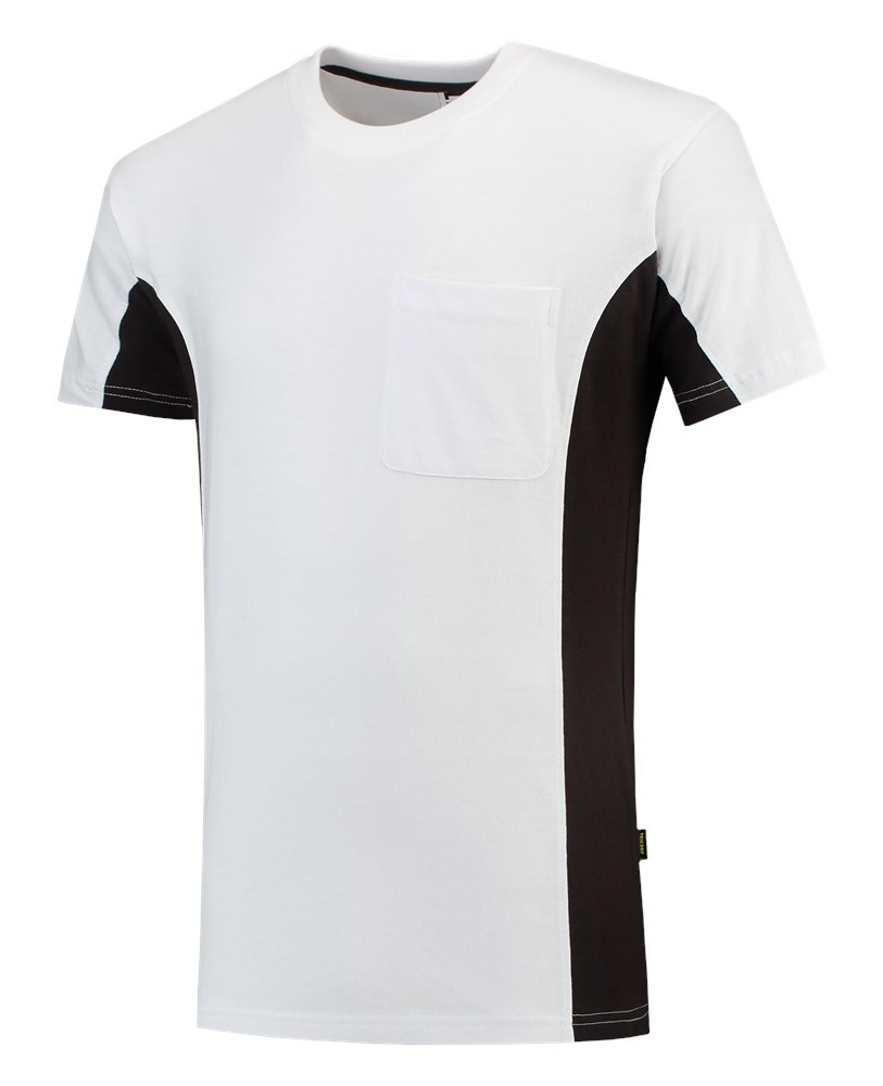 T-Shirt Bicolor Borstzak Tricorp - 102002 WIT/DONKERGRIJS XXL