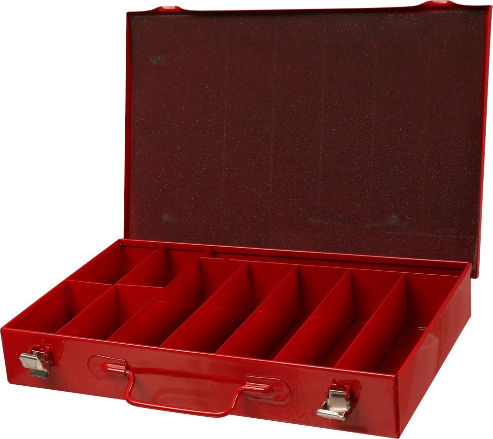 assortimentskoffer metaal rood kelfort-3