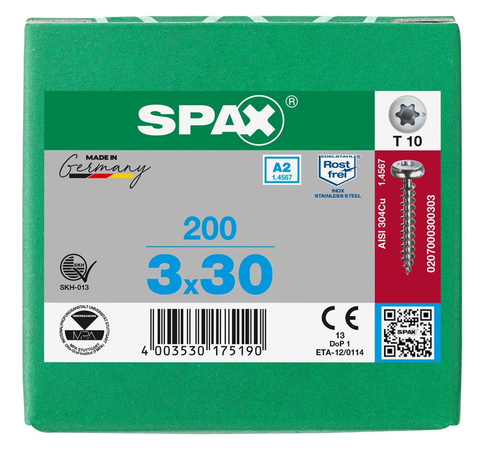 spaanplaatschroef rvs a2 spax-8