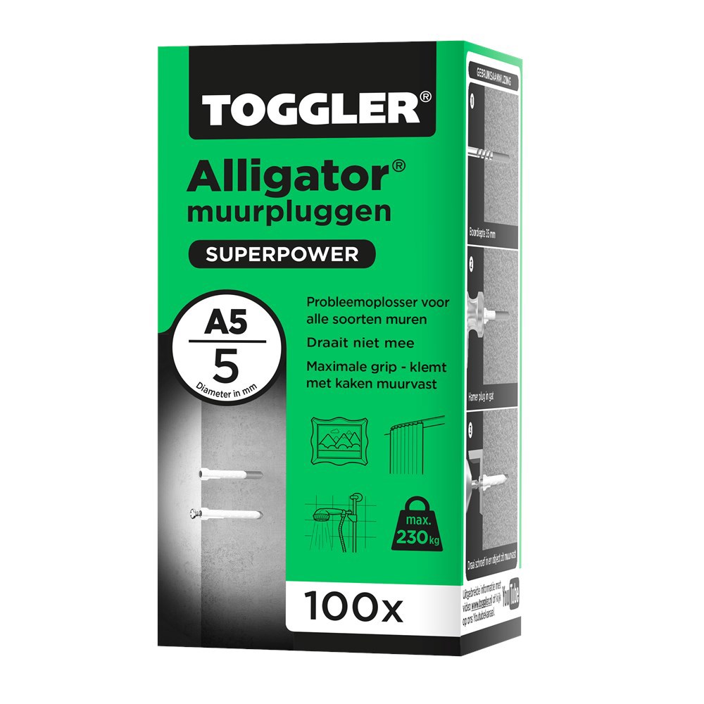 Plug Alligator Zonder Flens Toggler - A5  Ø5MM