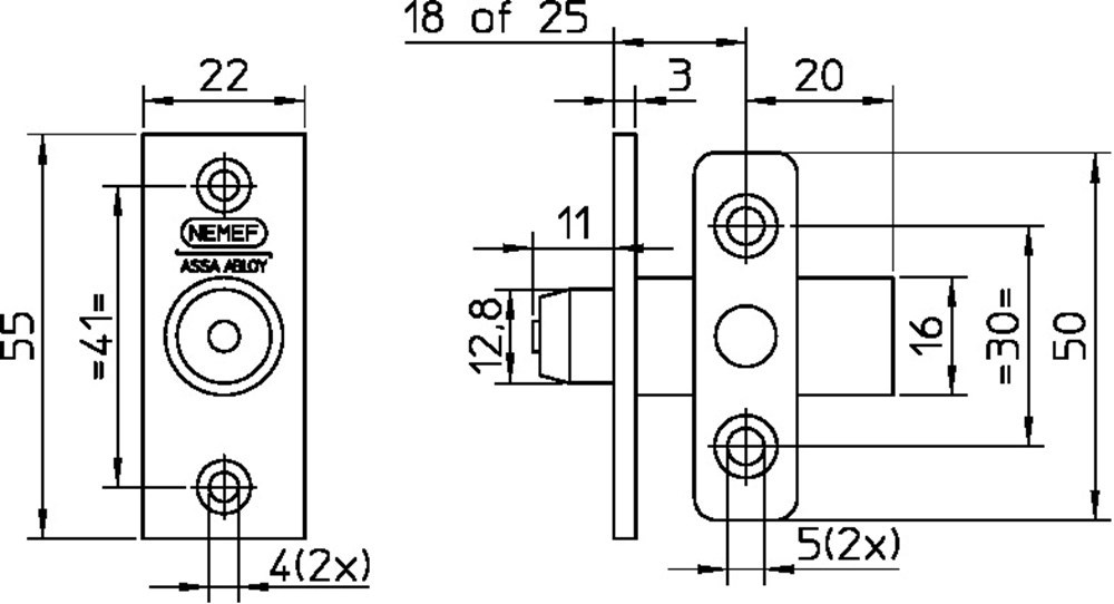 insteekgrendel aluminium f1 nemef-3