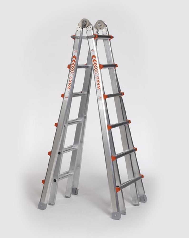 Vouwladder Telescoop Alu.Ongecoat Waku - WKTL103 4X 6 TREDEN