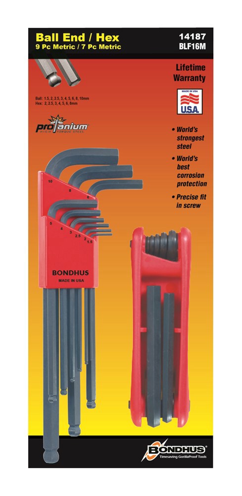 Inbussleutelsets Bondhus - BLX9 9-DELIG & 12587 7-DELIG