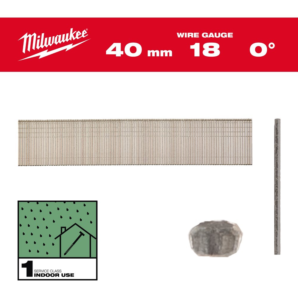 Brads Recht Gegalvaniseerd Milwaukee - SC1 1.2X40MM 18GA.