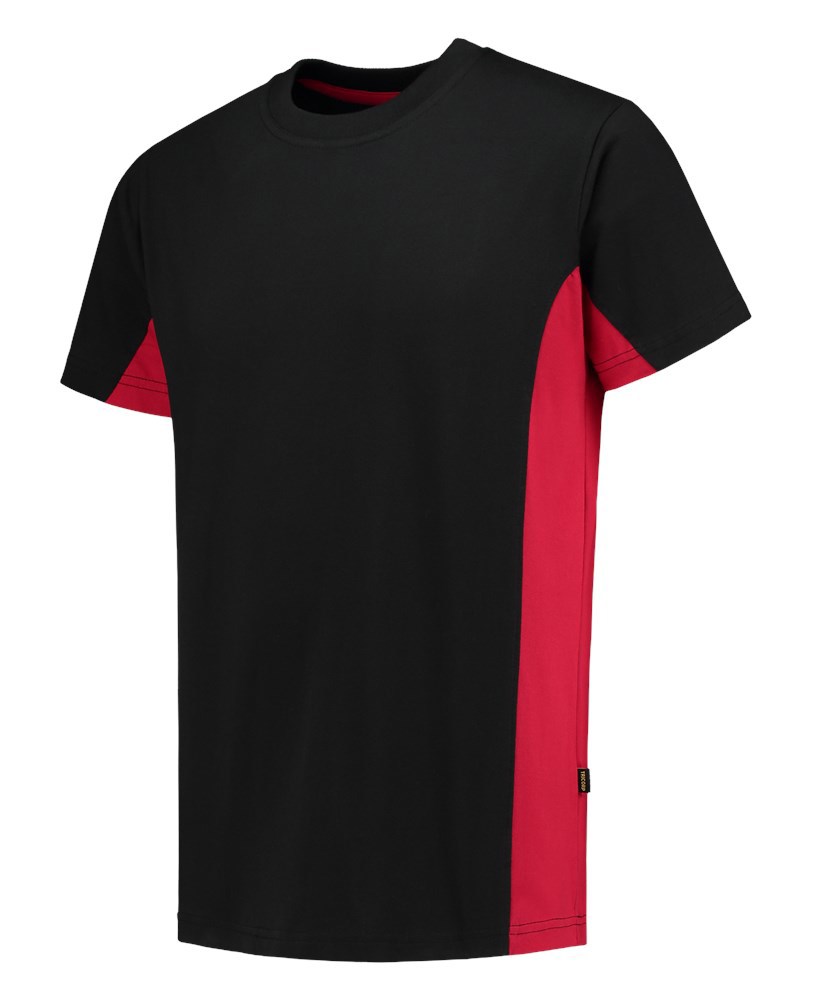 T-Shirt Bicolor Tricorp - 102004 ZWART/ROOD S