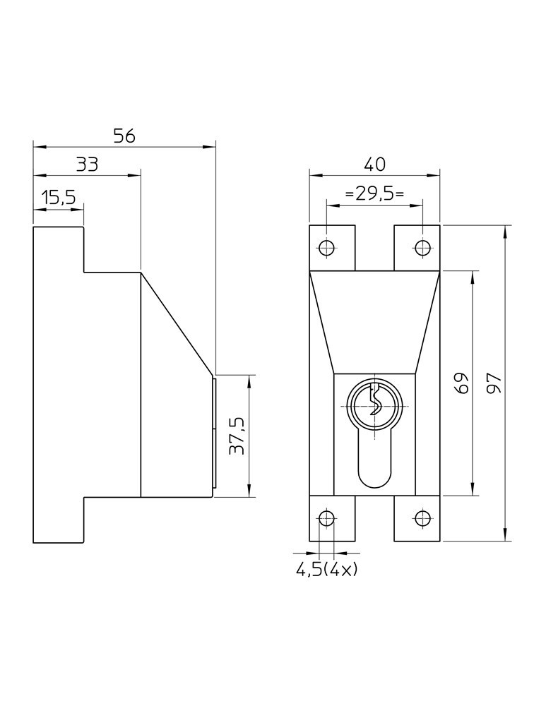 espagnoletbeveiliger zamac grijs nemef-3