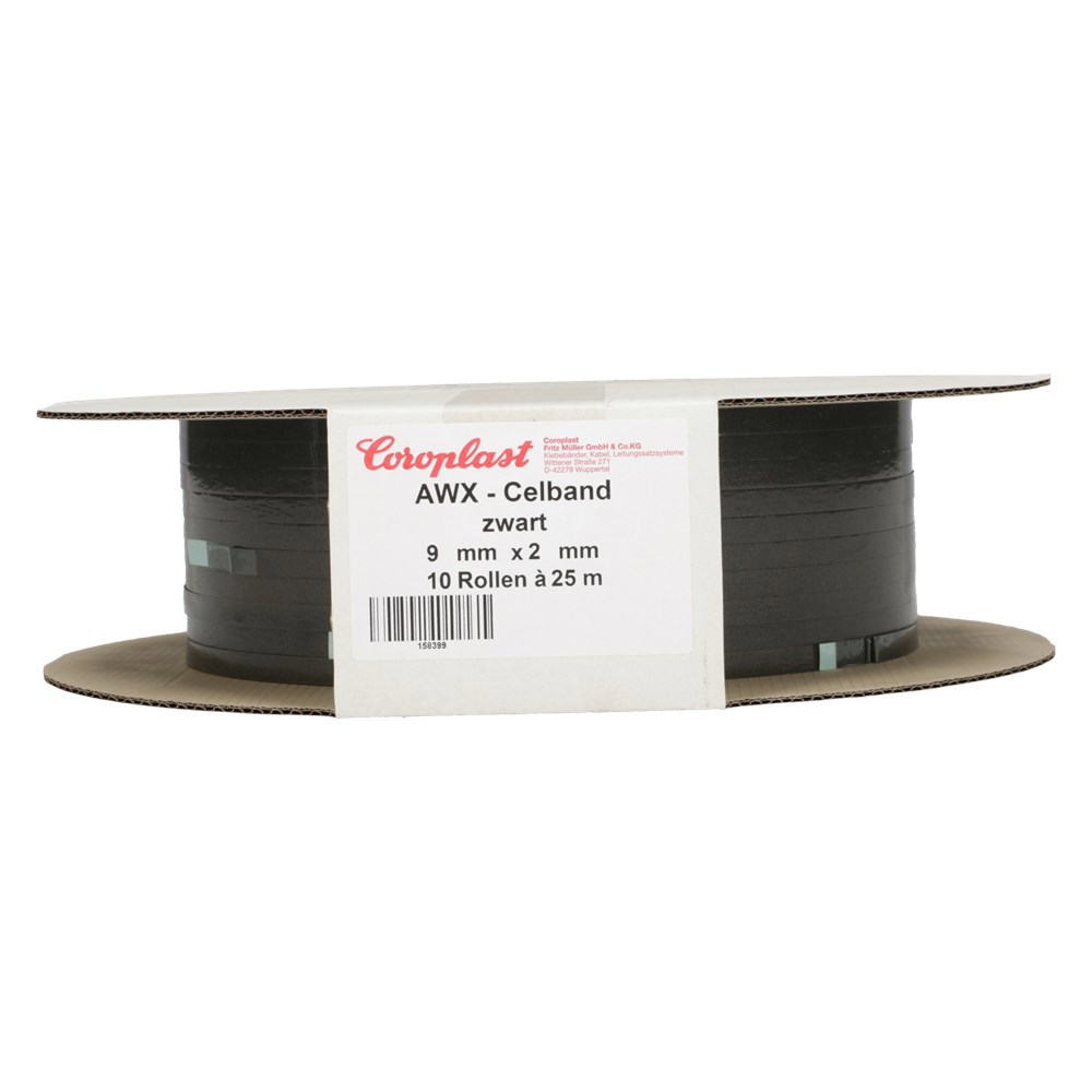 Glasband Awx Coroplast - 9X2MM 250M ZWART